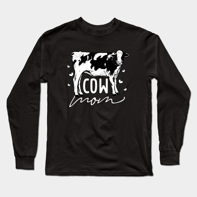 Cow lover - Cow Mom Long Sleeve T-Shirt by Modern Medieval Design